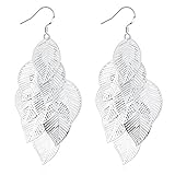 JUCAW Women Silvers Dangling Earrings, Sterling Silver Dangle Earrings, Fashion Jewelry Lightweight Leaf Earrings Dangles Birthday Gifts for Mom Wife Sister or Friends