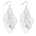 JUCAW Women Silvers Dangling Earrings, Sterling Silver Dangle Earrings, Fashion Jewelry Lightweight Leaf Earrings Dangles Birthday Gifts for Mom Wife Sister or Friends
