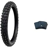 MMG 70/100-19 Dirt Bike Tire &amp; Tube Combo Valve, All-Season Compound | Fresh-rubber 4PR motocross tire paired with a heavy-duty TR4 straight-stem inner tube for 19-inch off-road rims.