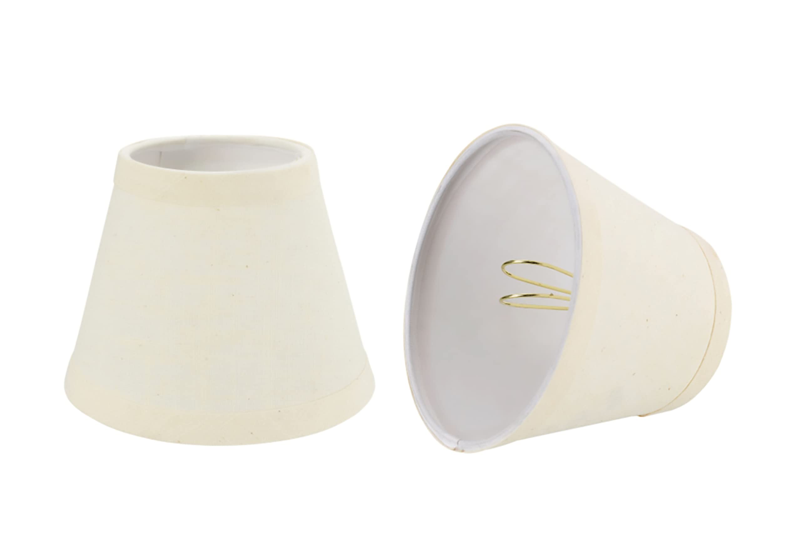 Photo 1 of Aspen Creative 32062-2A, Hardback Empire Clip-On Chandelier Lamp Shade, Beige, 3" Top x 5" Bottom x 4" Slant Height, Set of 2