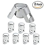 FUNJIA 8 Pack Stainless Steel Vacuum Champagne/Wine Sealer Bottle Stopper, Solid seal kept fresh