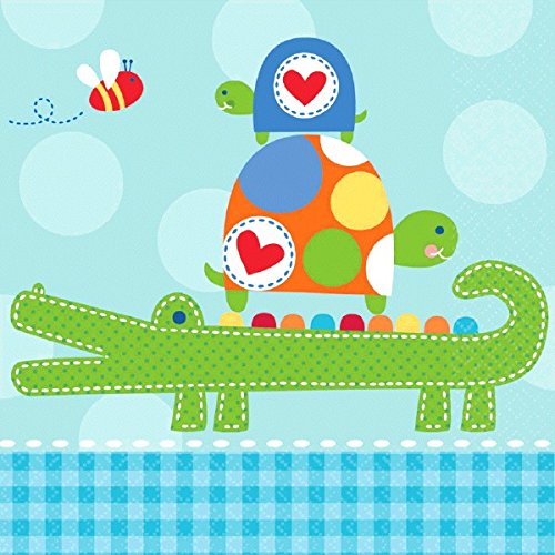 Amscan Adorable Ahoy Baby Boy Luncheon Party Napkins, 5 x 5