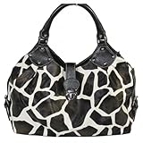 FASH Giraffe Print Hobo Style Front Flap Top Handle Handbag, One Size