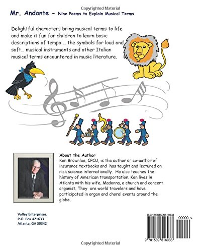 Mr Andante Nine Poems To Explain Musical Terms Brownlee Ken 9781539516033 Amazon Com Books