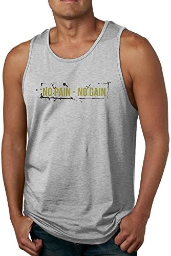 No Pain No Gain Men's Graphic Basic Sleeveless Tee,Tank Top