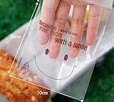 100 PCS Lovely Cute Bowknot OPP Self Adhesive Cookie Bakery Candy Biscuit Roasting Treat Gift DIY Plastic Bag (Style-1)