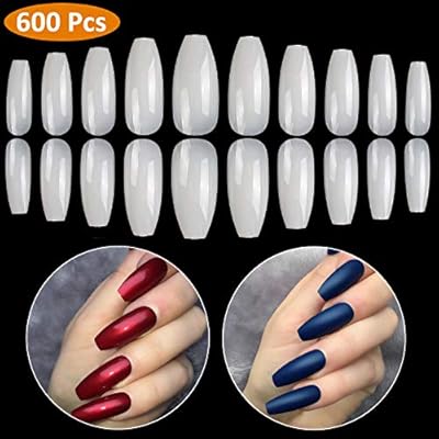 Coffin Nails 600pcs Fake Nails Long Ballerina Nails Full Cover Artificial Nails Natural 10 Sizes Buy Online At Best Price In Uae Amazon Ae
