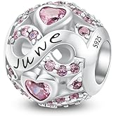 ChenYuTe Birthstone Charms for Bracelet 925 Sterling Silver Bead Charm Happy Birthday Charm Jewelry Gift for Women