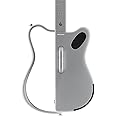 LAVA GENIE Stringless Smart Guitar, No Strings Attached, Hundreds of Instrument Presets, Onboard Speaker, Foldable, Detachable, White, 30.5 inch.