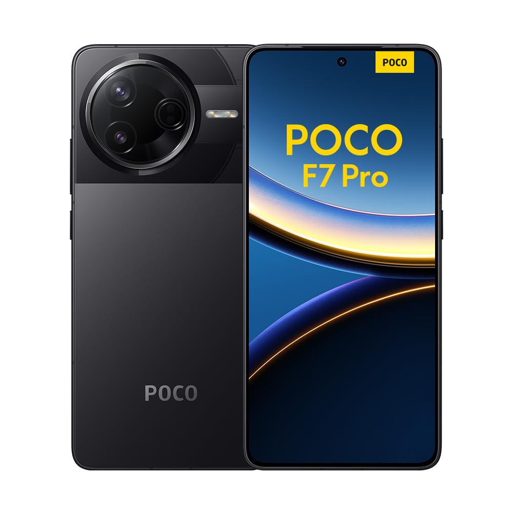 XIAOMI Poco F7 Pro Smartphone, 12+256GB, Schwarz, Handy ohne Vertrag, 50 MP, 120Hz AMOLED Display, Snapdragon Prozessor, 6000mAh Akku, 90W HyperCharge, HyperAI, Dual-SIM
