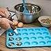 Lucentee Large Mini Muffin Pans - Top Non Stick Bakeware for Muffins, Cakes and Cupcakes - 24 Cups Texas Jumbo Silicone Mold / Baking Tray - Heat Resistant Tins up to 450°F- Easy to Clean - Blue