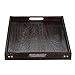 JPCRAFT Simply Espresso Brown Rectangle Wooden Serving Tray Breakfast Tray with Handles, 17 by 12-Inch
