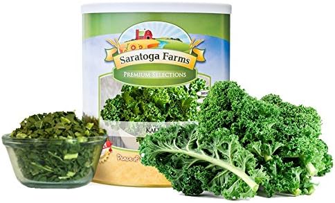 Saratoga Farms Freeze Dried Kale, #1 Emergency Food Storage, 15 Total Servings of freeze-dried vegetables with a 20-30 Year Shelf-Life in #10 Can (Save More with 2,3,4, or 6 Pack)
