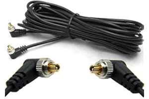 DSLRKIT 5M 16ft Male to Male M-M Flash PC Sync Cable Cord with Screw Lock