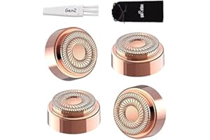 Replacement Heads for Finishing Touch Flawless Facial Hair Remover Device for Women, Replacement Blades for Flawless Replacement Heads Gen 2, 18k Gold with Gurelax Flannel Bag (4pcs)