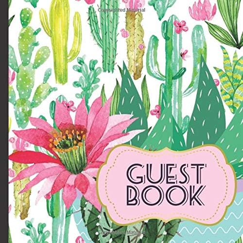 Guest Book: Cactus Bridal Shower Guest Book Includes Gift Tracker and Picture Pages to Create a Bridal Shower Memory Keepsake That Lasts Forever Paperback – August 2, 2018