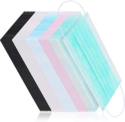 Download Tecunite 100 Pack Disposable Face Masks Breathable Dust Filter Masks Mouth Cover Masks With Elastic Ear Loop Multi Colors A Amazon Sg Health Personal Care PSD Mockup Templates