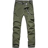 JOMLUN Boy's Fleece Lined Hiking Pants Waterproof Windproof Warm Soft Shell Outdoor Cargo Pants Snow Ski Walking Trousers