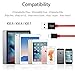 Abloom Nylon Lightning Charging Cable - 10 Feet - Red - 2 Piece