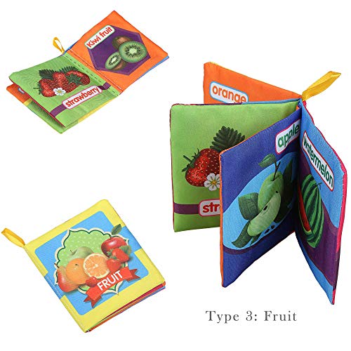 Bluefringe Baby Book,Early Learning Intelligence Development Cloth Crinkle Fabric Book Educational Toy Games - Thumbnail 7