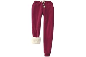 YAFINMO Women's Winter Warm Athletic Sweatpants Baggy Thick Warm Sherpa Lined Joggers Plus Size Thermal Cashmere Fleece Pants