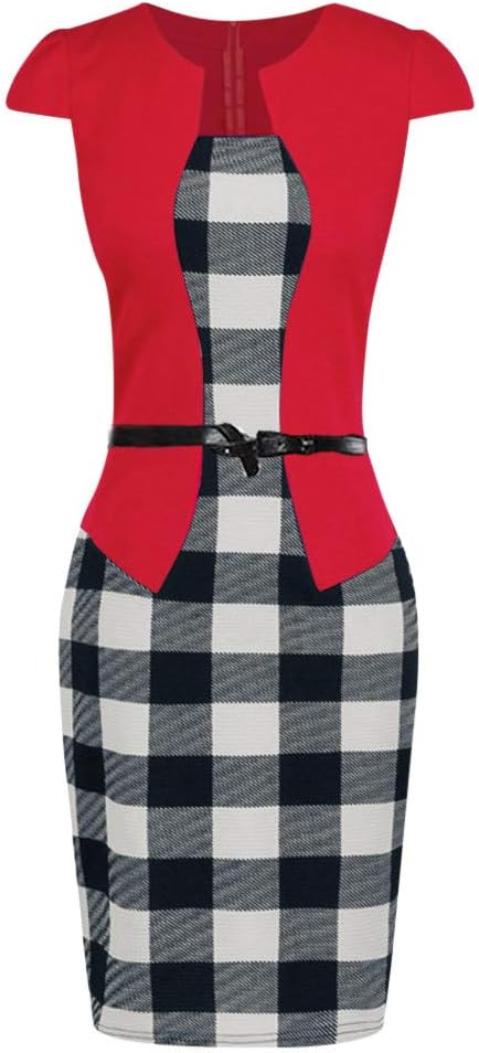 red plaid bodycon dress
