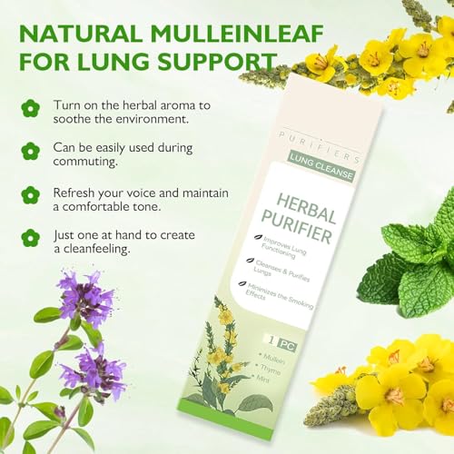LBOYLOVE® Herbal Diffuser Pen with Mullein, Thyme, Mint Extracts for Lung Cleasing Breathing, Relaxation, Stress Relief, 600 Uses (2 PCS)