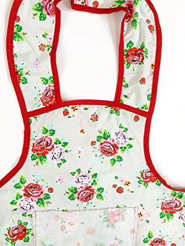 shabby chic full apron in strawberries and roses