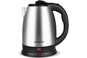 DEZIN Electric Kettle Upgraded, BPA Free 2L Stainless Steel Tea Kettle, Fast Boil Water Warmer with Auto Shut Off and Boil Dry Protection Tech for Coffee, Tea, Beverages