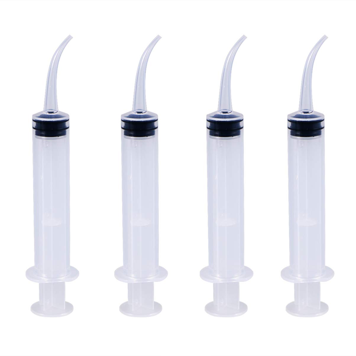 rosenice 4-Pack Disposable Curved Tip for Precise Injection and Oral 5.2 Inch Length Lightweight Lab for and Scientific Use