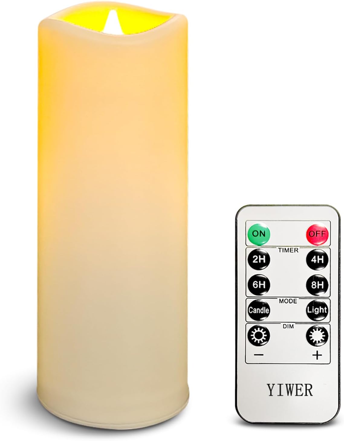 Lighting - YIWER Waterproof Flameless Candles, 1/5/9/12/18/24/27 Pack Outdoor Battery Operated LED Pillars Candles, Electric Fake Candle Set of 1 with Remote, Halloween, Christmas Decorations