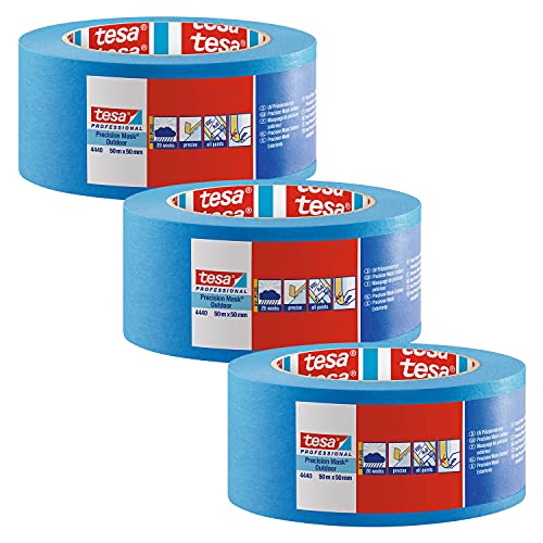 tesa Precision Masking Tape 4440 UV-Plus - Blue - 3 Rolls - 50 m x 50 mm