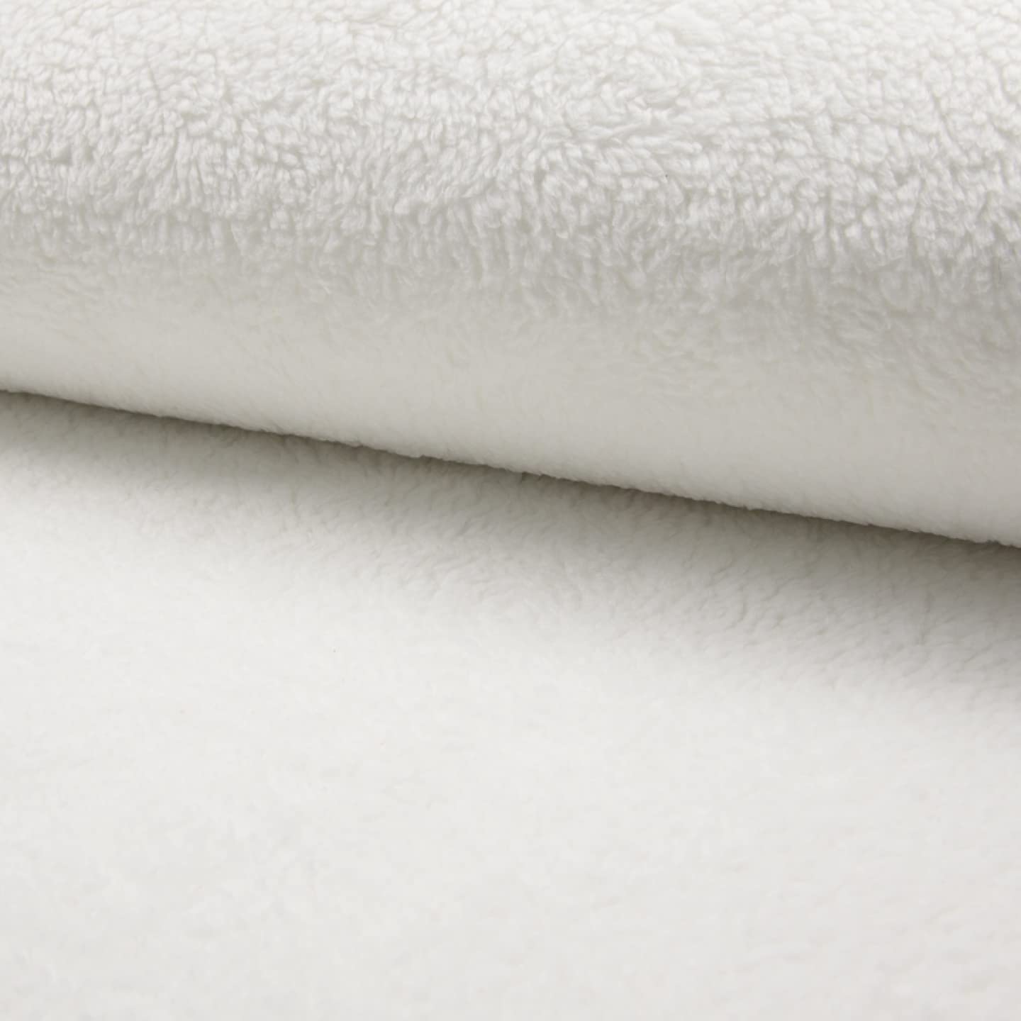 CRS Fur Fabrics Cotton Teddy Sherpa Fleece Fabric Material-White, 1Mtr 150cmx100cm, Polycotton