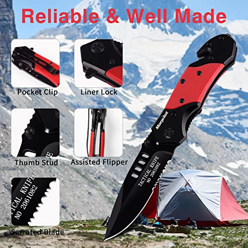 Morpilot Pocket Knife for Man 7IN1 Multipurpose Knife with Fire
