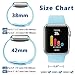 iGK Sport Band Compatible for Apple Watch 38mm, Soft Silicone Sport Strap Replacement Bands Compatible for iWatch Apple Watch Series 3, Series 2, Series 1 38mm Light Blue Small