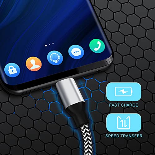 USB C Kabel, [5 Pack 1M 1M 2 M 2M 3M] Nylon USB Typ C Kabel 3A USB C Ladekabel und Datenkabel Fast Charge für Samsung Galaxy S10/S9/S8+, Huawei P30,OnePlus