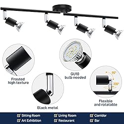 HURYEE Track Lighting Kit, 4 Head Foldable Ceiling