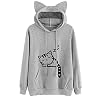 Xmiral Vrouwen Hoodie Kat Lange Mouw Sweatshirt voor Vrouwen Katoen Halloween Hooded Pullover Tops Blouse