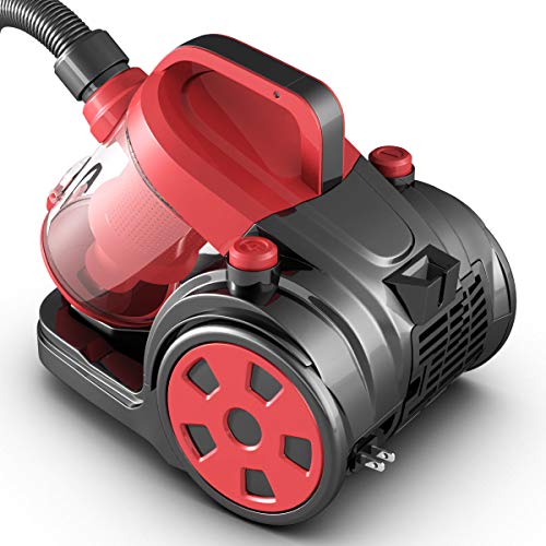 totoshop Vacuum Cleaner Canister Bagless Cord Rewind Carpet Hard Floor w HEPA Filtration