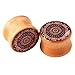 Longbeauty 4 Pair Vintage Handmade Organic Wood Double Flared Saddle Tunnel Ear Plugs Expander Gauges 8MM
