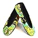 NuFoot Ballet Flats Women's Shoes, Foldable & Flexible Flats, Slipper Socks, Travel Slippers & Exercise Shoes, Dance Shoes, Yoga Socks, House Shoes, Indoor Slippers, Green Baroque, Large
