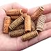 Aylifu 60pcs Mixed Color Imitation Wood Tube Hair Beads - Light & Dark Brown for Style 1 & 2 - DIY Accessory for Hair Braiding & Decoration