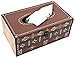 Bellaa 21796 Rectangle Tissue Box Holder Cover Paper Napking Dispenser Antique Retro Route 66 Home Office Car Top Lid Wooden Hinged