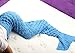 Sun Cling Handmade Soft Crochet Mermaid Blankets Blue Knitted Pattern Seasons Sleeping Blankets Adult for Women,Girls,Teens