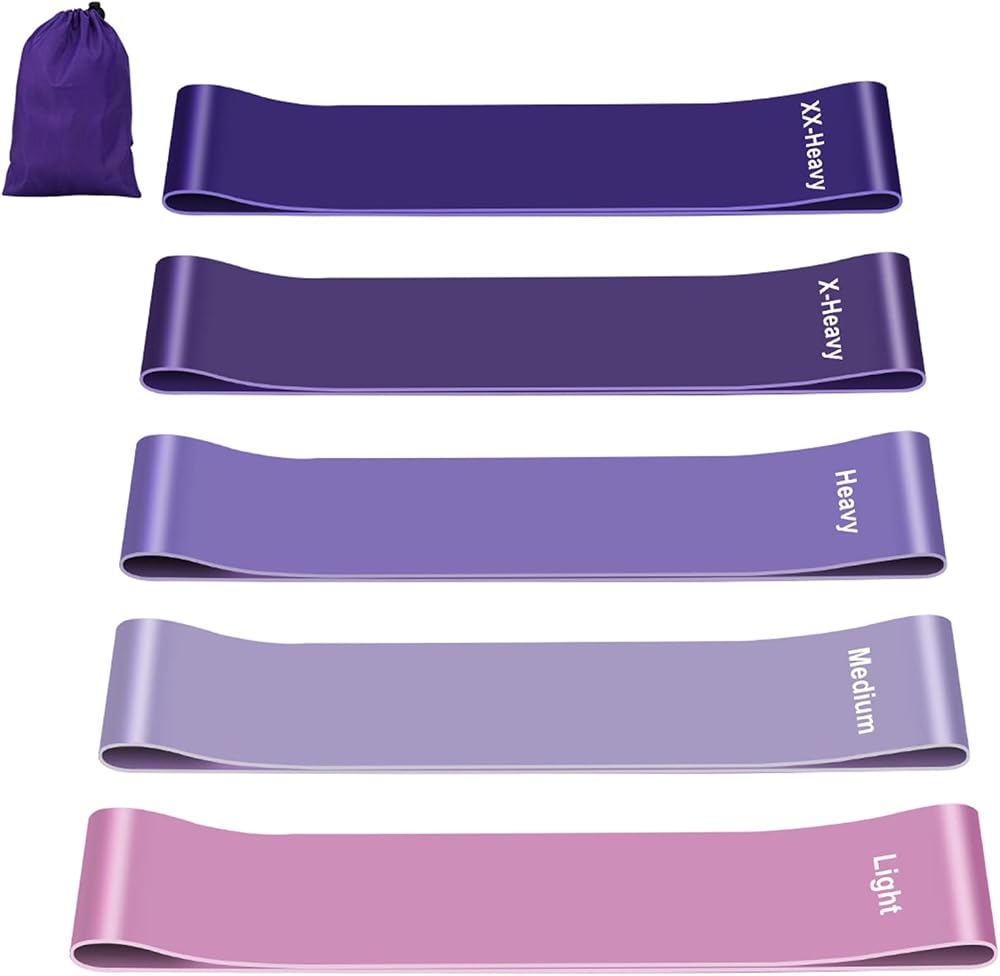 Fokky Resistance Bands Set of 5 100% Latex Skin-Friendly Exercise Bands