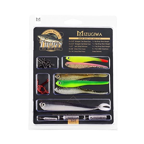 Mizugiwa-Drop-Shot-Kit-Include-Soft-Shad-Minnow-Bait-Hooks-Weight-For-Bass-Perch-Walley-Fishing