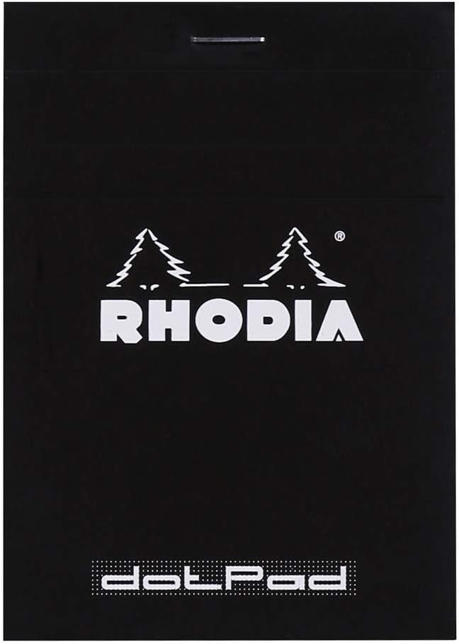 RHODIA 12559C, Stapled Notepad Dot pad N°12 Black, 8.5x12 cm, Dot Dotted, 80 Detachable Sheets