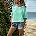 Drindf Women's T-Shirt,Lace 3/4 O-Neck Top S-5Xl, Semi-Sheer Style For Ladies