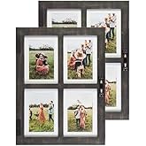 GLM 5x7 Picture Frame Collage with 4 Photos - Display Your Favorite Memories - Collage Picture Frames That Fit Any 4x6 or 5x7 Photo, 2-Pack (Black)