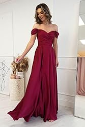 PEIYJYUSP Baby Blue Off Shoulder Bridesmaid Dresses